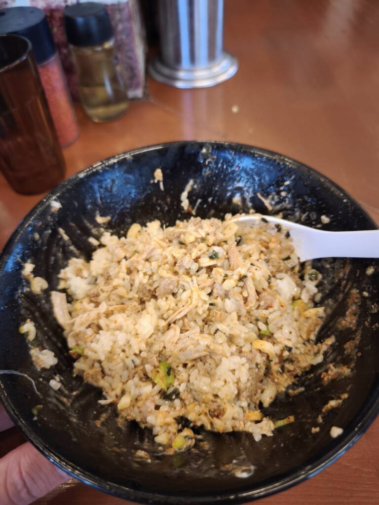 それいけ!たかちゃんラーメン古河本店の〆の台湾まぜそばリゾット
