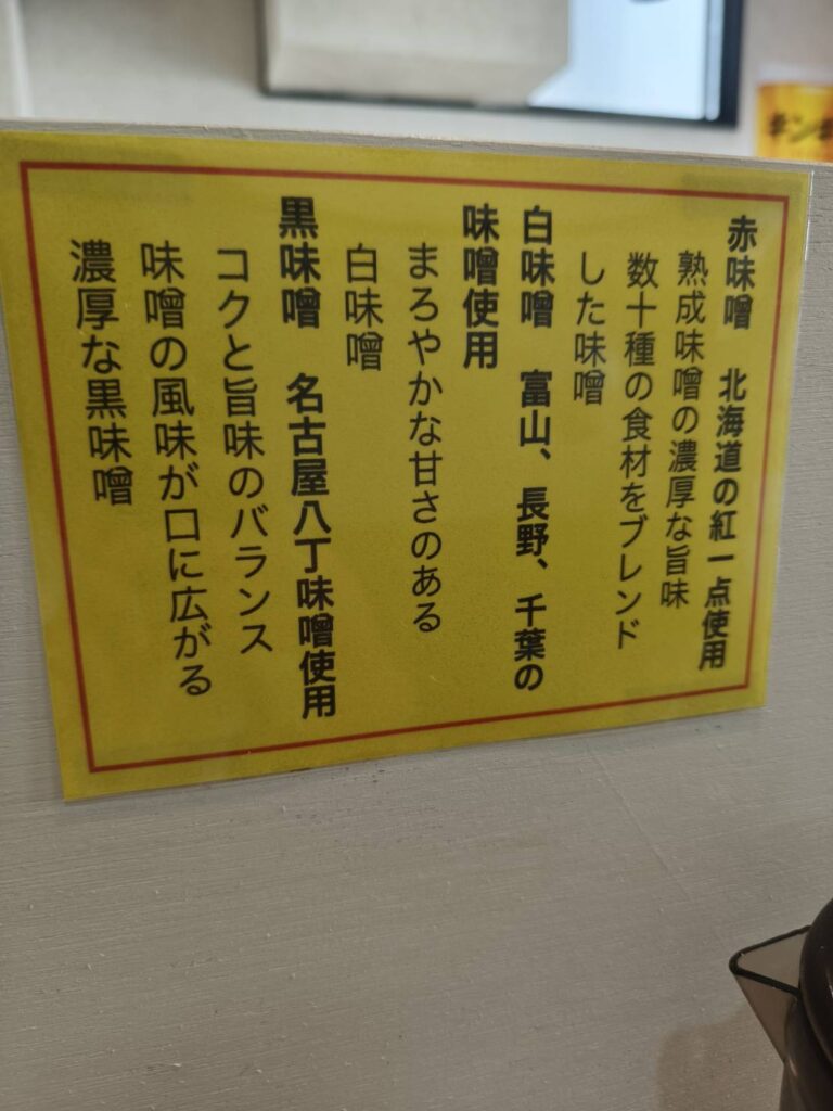 麺屋光の味噌の説明