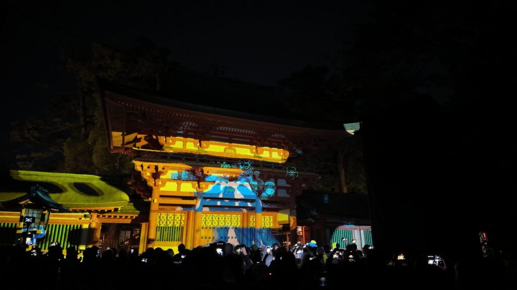 氷川神社プロジェクションマッピングメイン