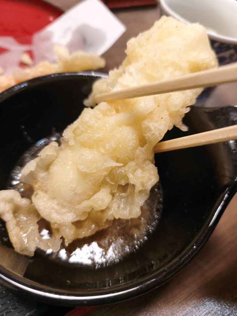 大宮 蕎麦屋 奥信州のイカの天ぷら